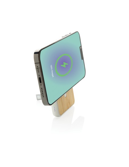 Powerbank magnetica da 5.000 mah 5W Zen in bambù e rPlastica